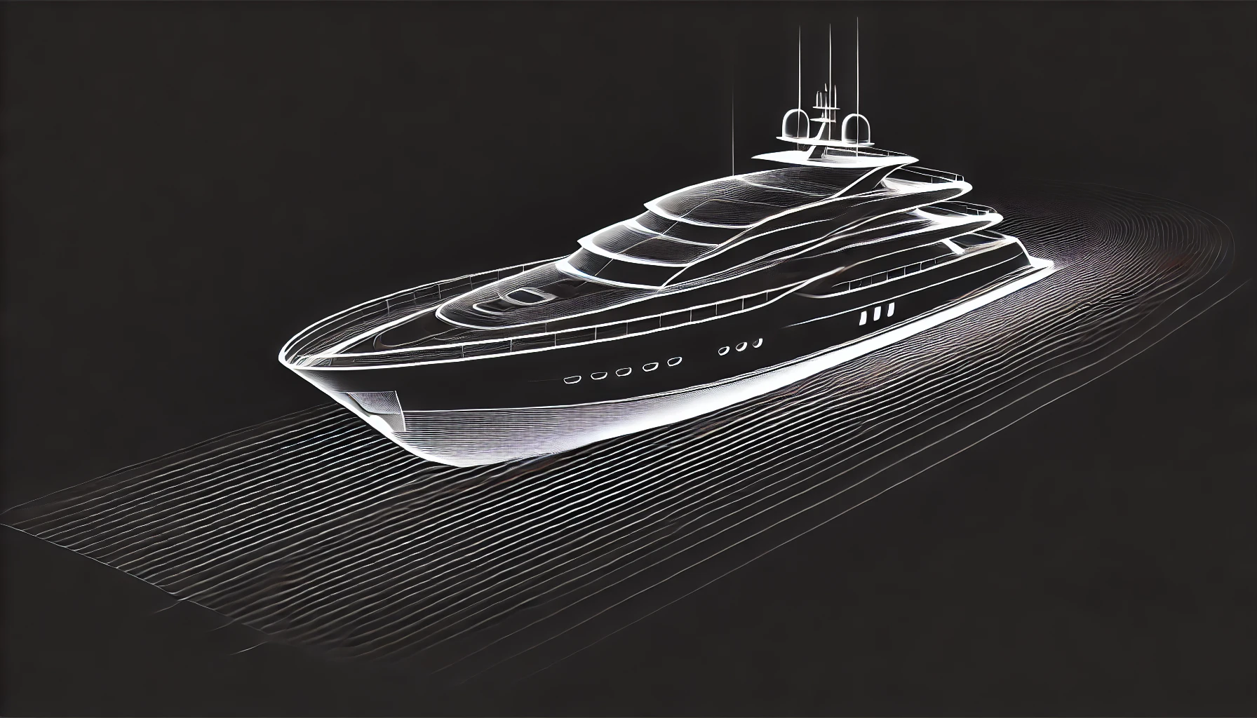 World-class yacht at sea